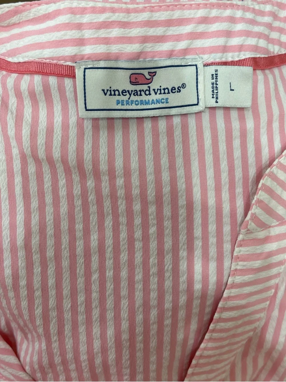 Vineyard Vines Tiered Seersucker Dress. Size Large - Picture 5 of 5